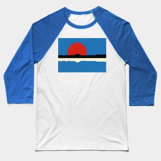 Red Sun Dark Mountains Baseball T-Shirt